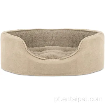 Pet Oval Terry Suede Cama de lã com colchão